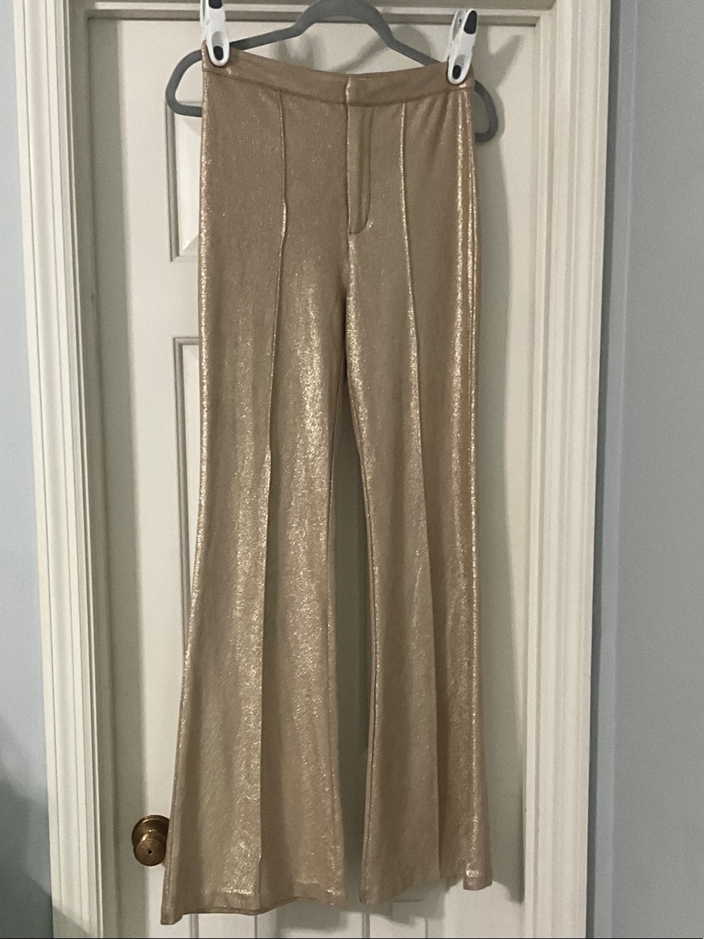 Flying Tomato Metallic Gold Flare Pants